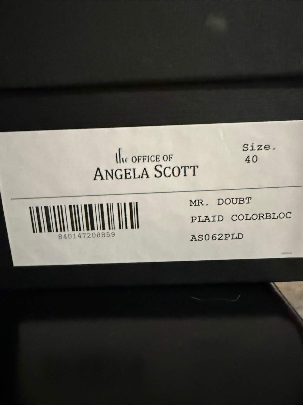 Angela Scott Mr. Doubt Plaid Colorblock Mules - Black/White